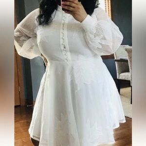 Anthropologie 2X Mare Mare Sabine Embroidered Engagement Wedding Plus Dress NWT